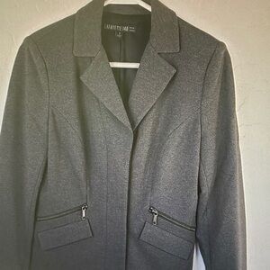 Lafayette 148 New York Charcoal Gray Tailored Blazer